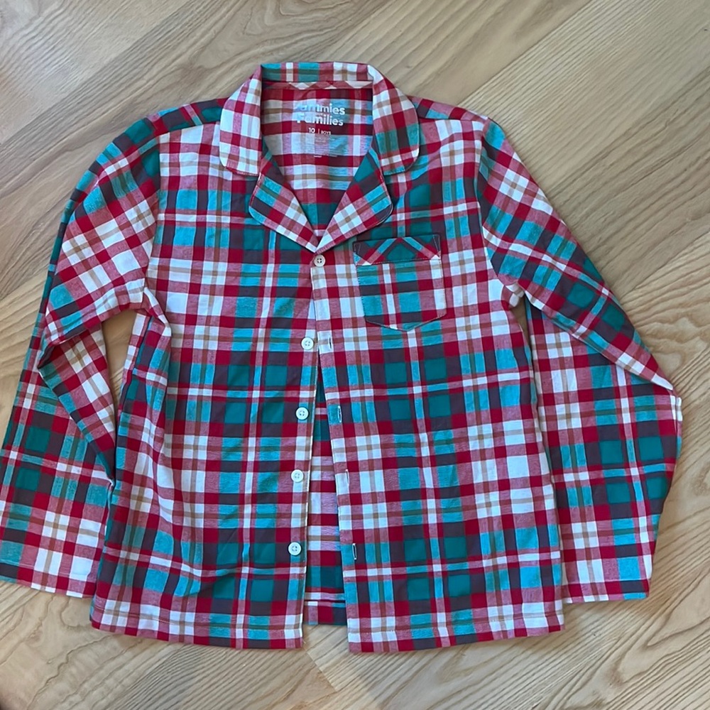 Fun Love and Plaid top- Christmas holiday Jammies For Your Families